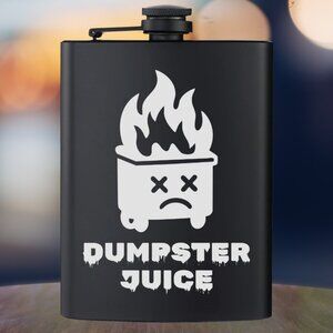 Personalized Dumpster Juice Black Flask | Humor Gift | Flask | Family Gift
